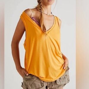 We The Free Vibrant Orange Tank Top
